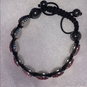 Beautiful Hematite and Crystal Heart Bracelet